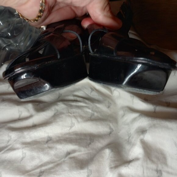 YSL Strappy Black Heeled Sandals (Size 41) - Pre Owned in Good Condition - Picture 5 of 8